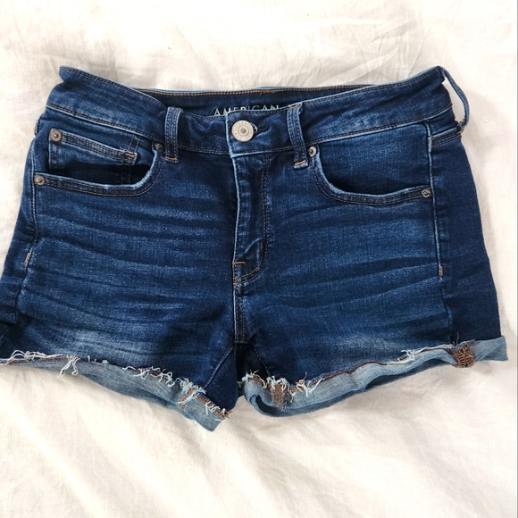 American Eagle Outfitters Pants - American eagle denim "shortie" super stretch shorts size 8